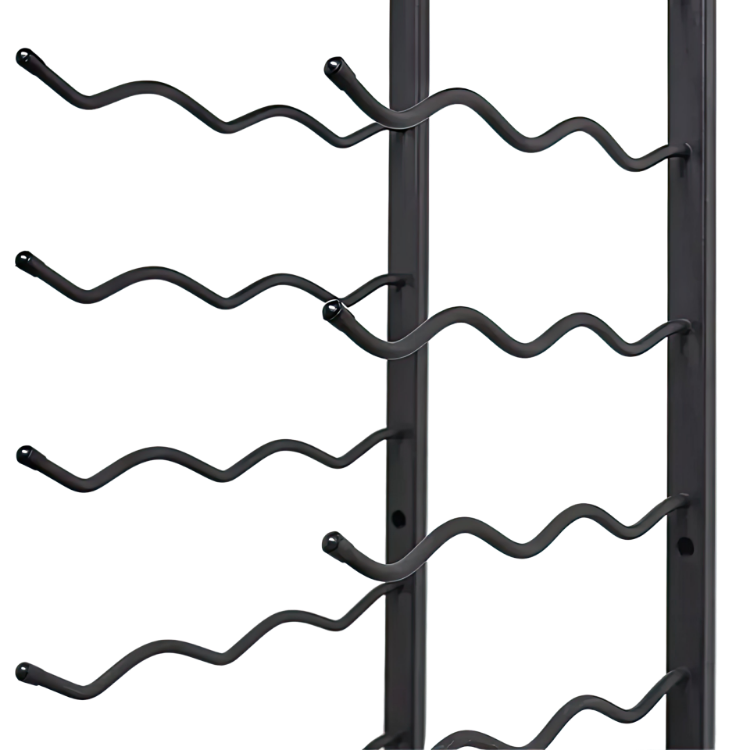 Picture of 27-Bottle Matte Black Metal Wall Mounted Wine Rack